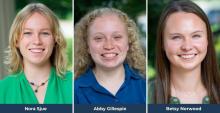 Headshots of the three LFNC Fellows - Nora, Betsy, and Abby